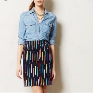 Anthropologie RARE Elevenses Archival Cotton No. 2 Pencil Print Skirt ￼size O